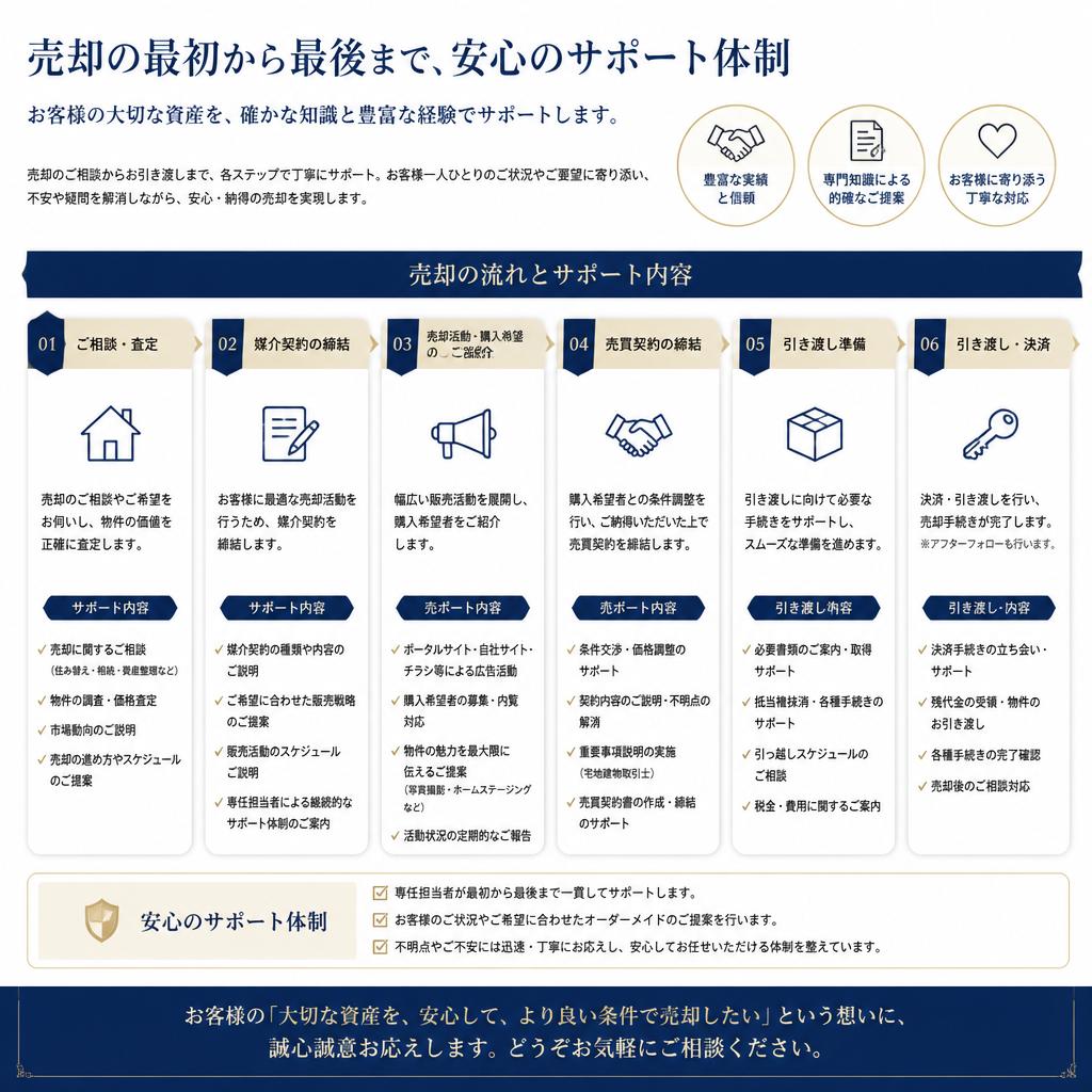 売却プロセスのサポート体制