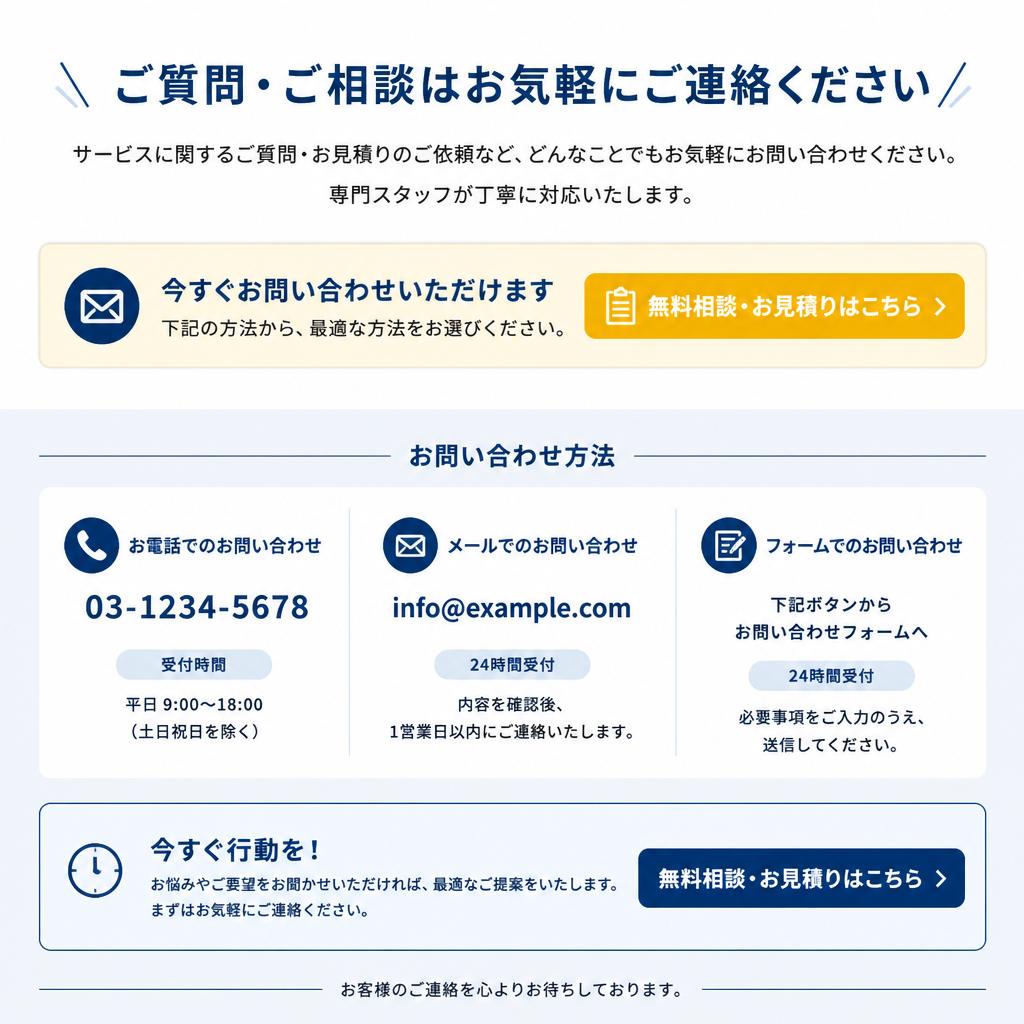 今すぐお問い合わせを！