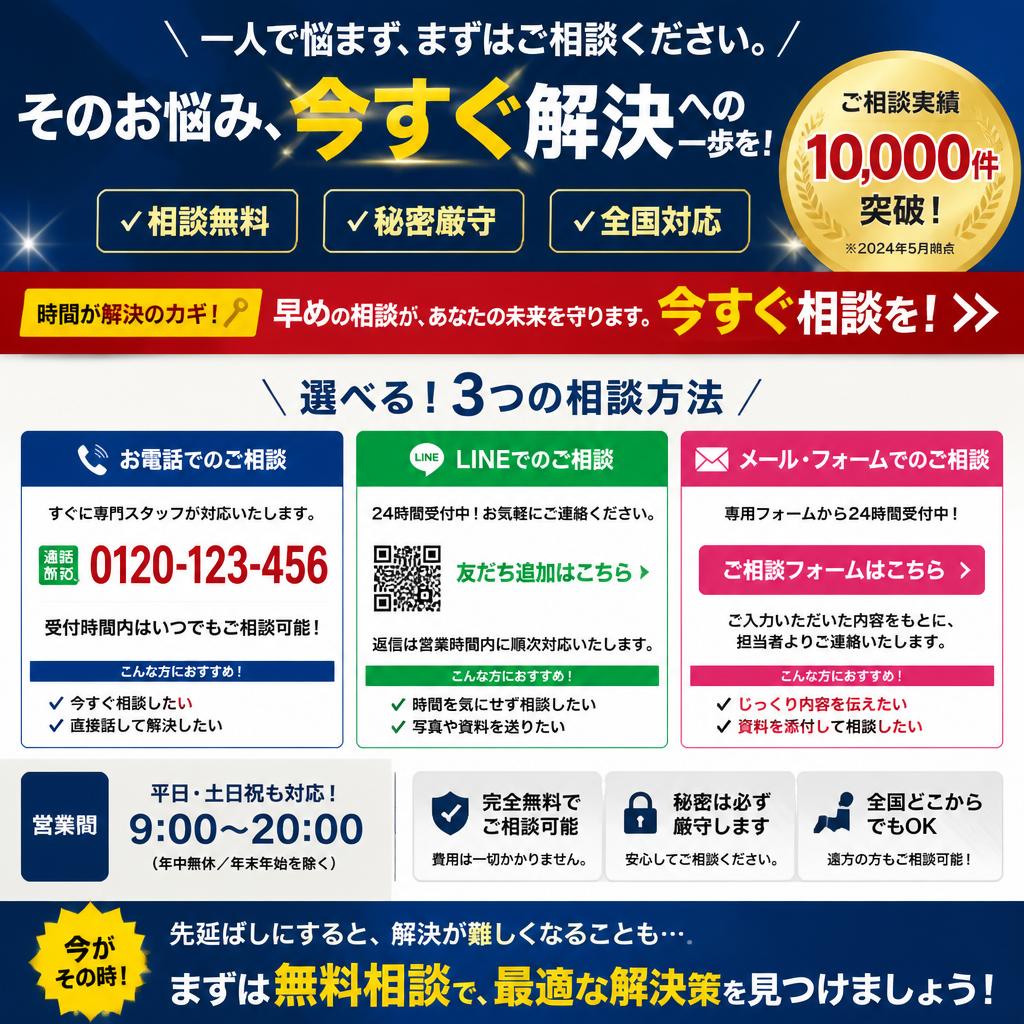 今すぐ無料相談を！