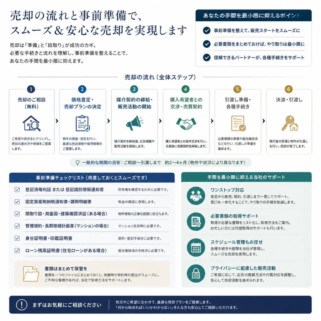 売却の流れと必要手続き