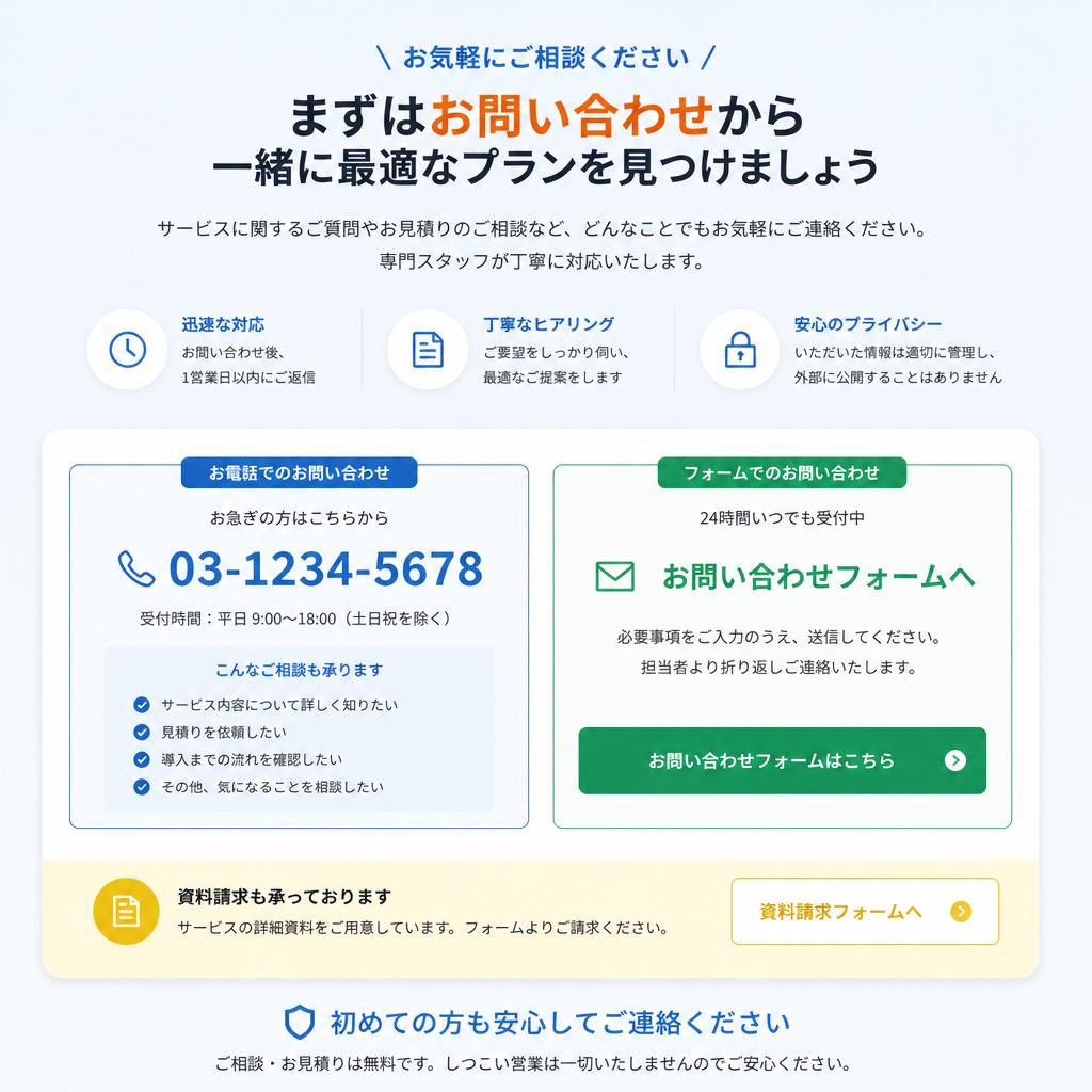 今すぐお問い合わせ！