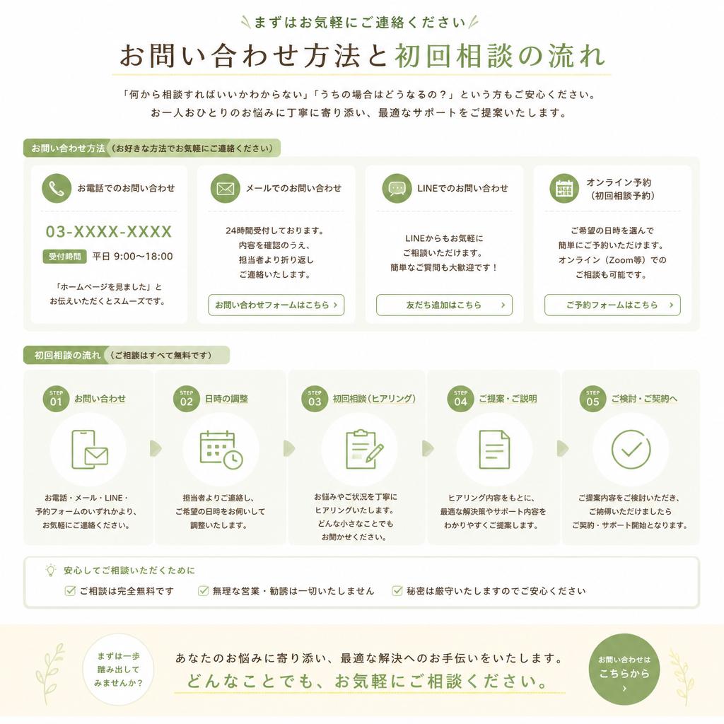お気軽にお問い合わせを！