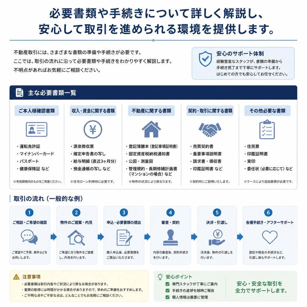 手続きのサポートが充実！