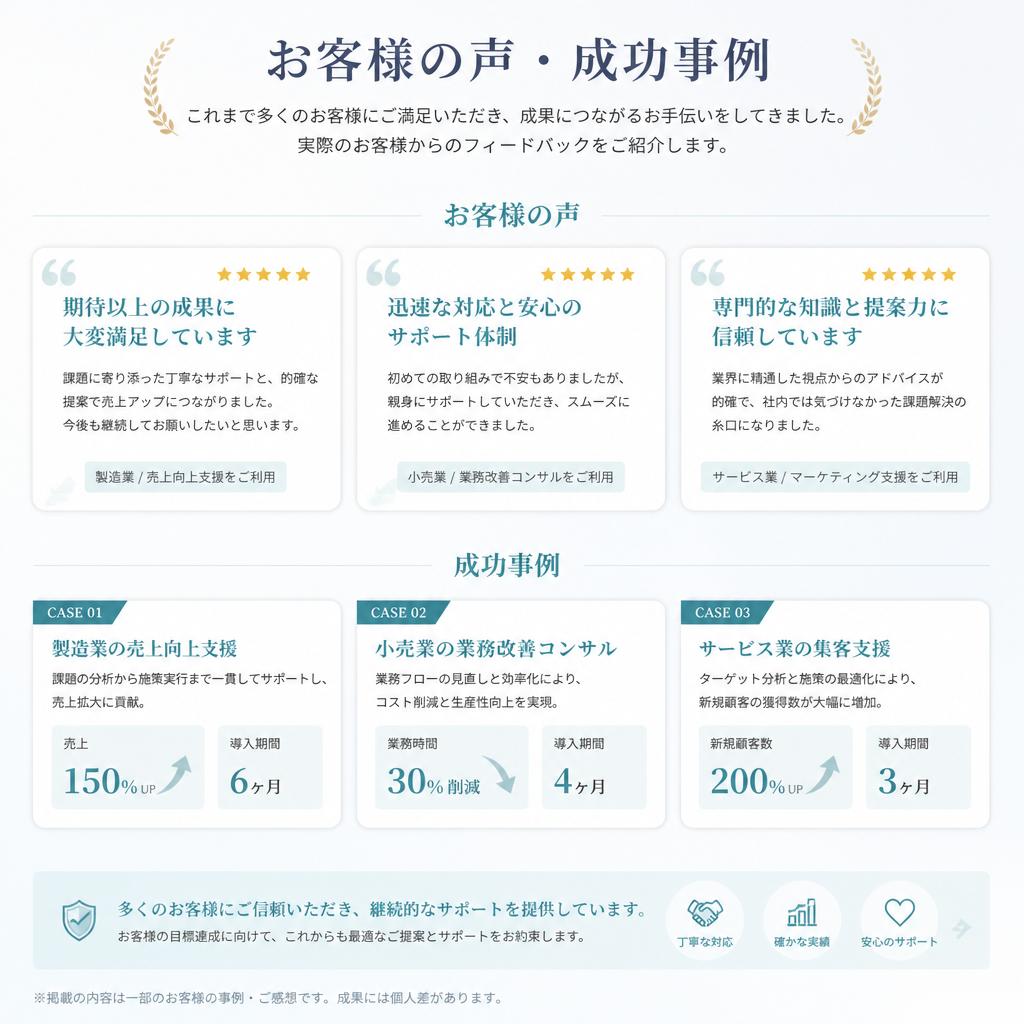 お客様の声・成功事例