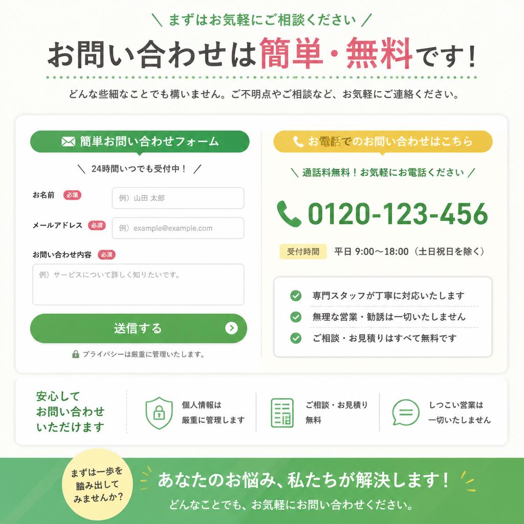 今すぐお問い合わせを！