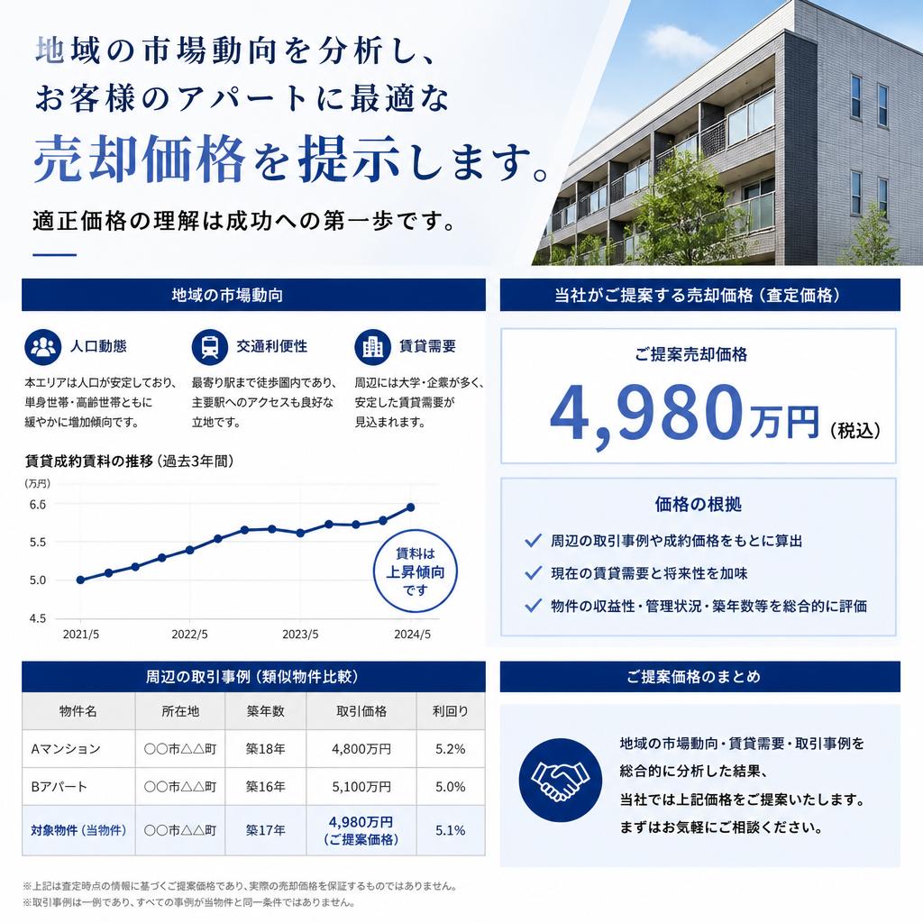 市場分析に基づいた適正価格の提示