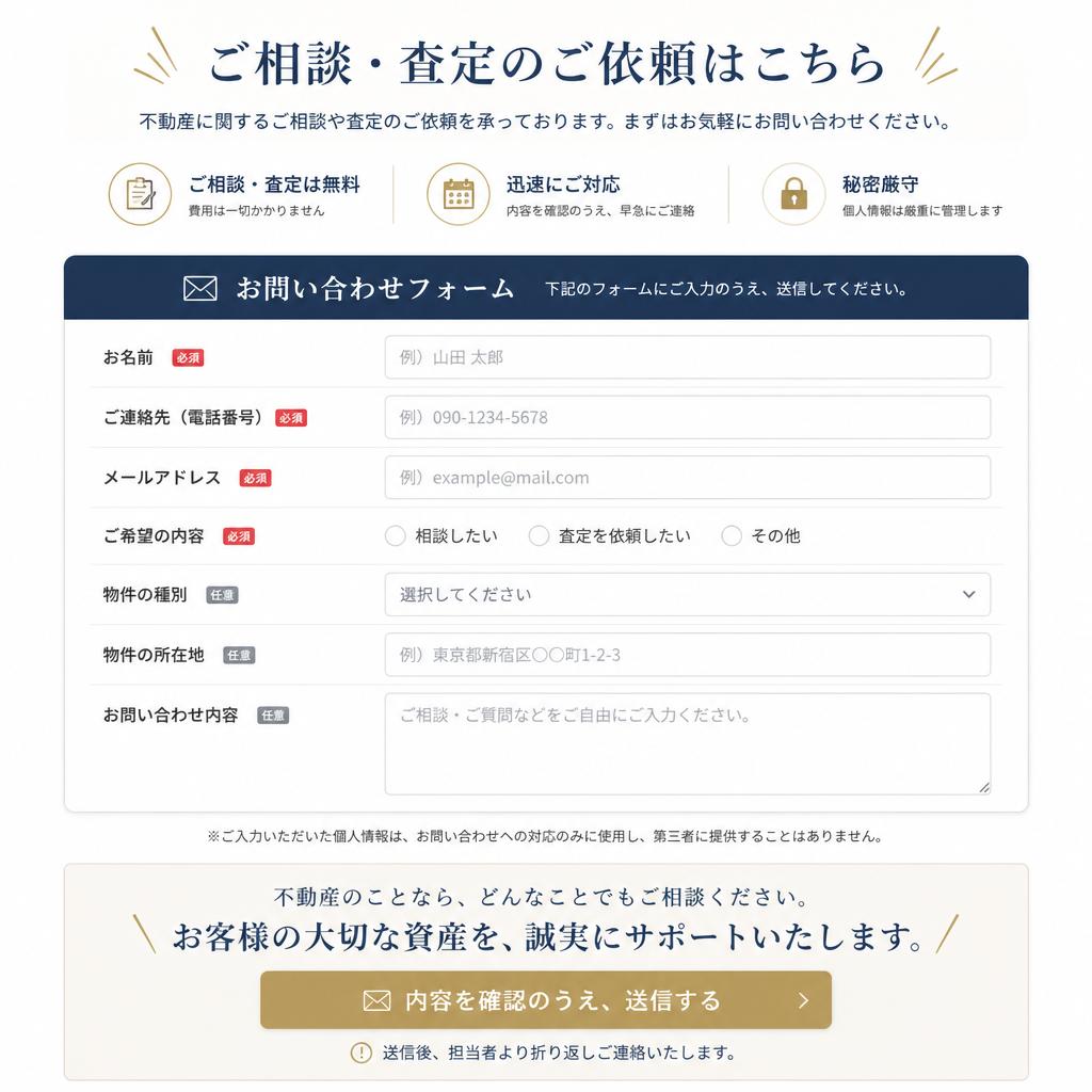 7. お問い合わせフォーム：今すぐご相談を！