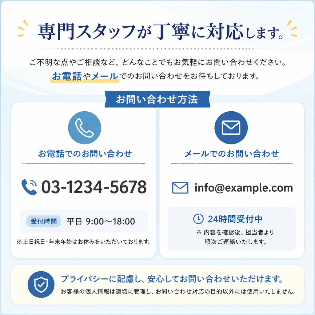 7. お問い合わせは簡単！