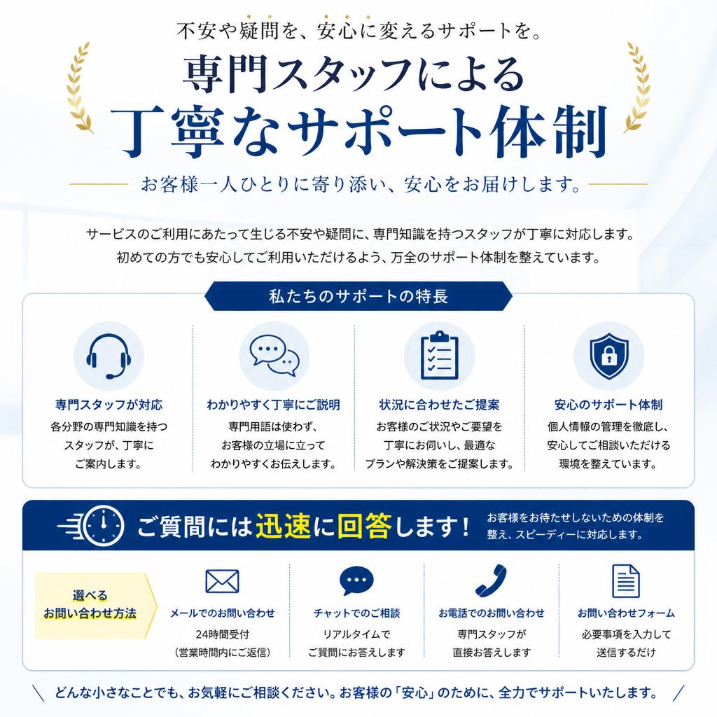 不安を解消するためのサポート体制