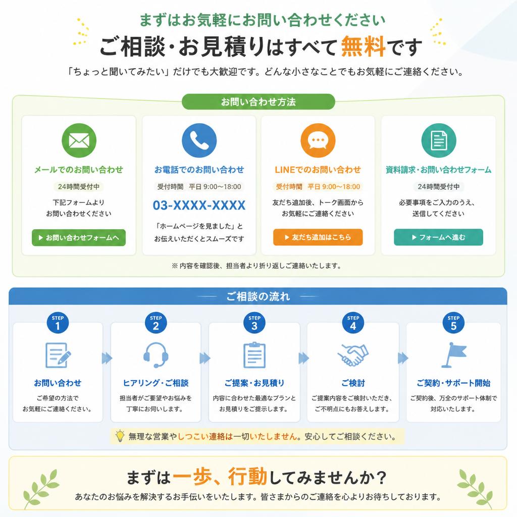 まずは無料相談を！