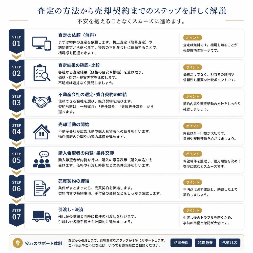 査定から売却までの流れ