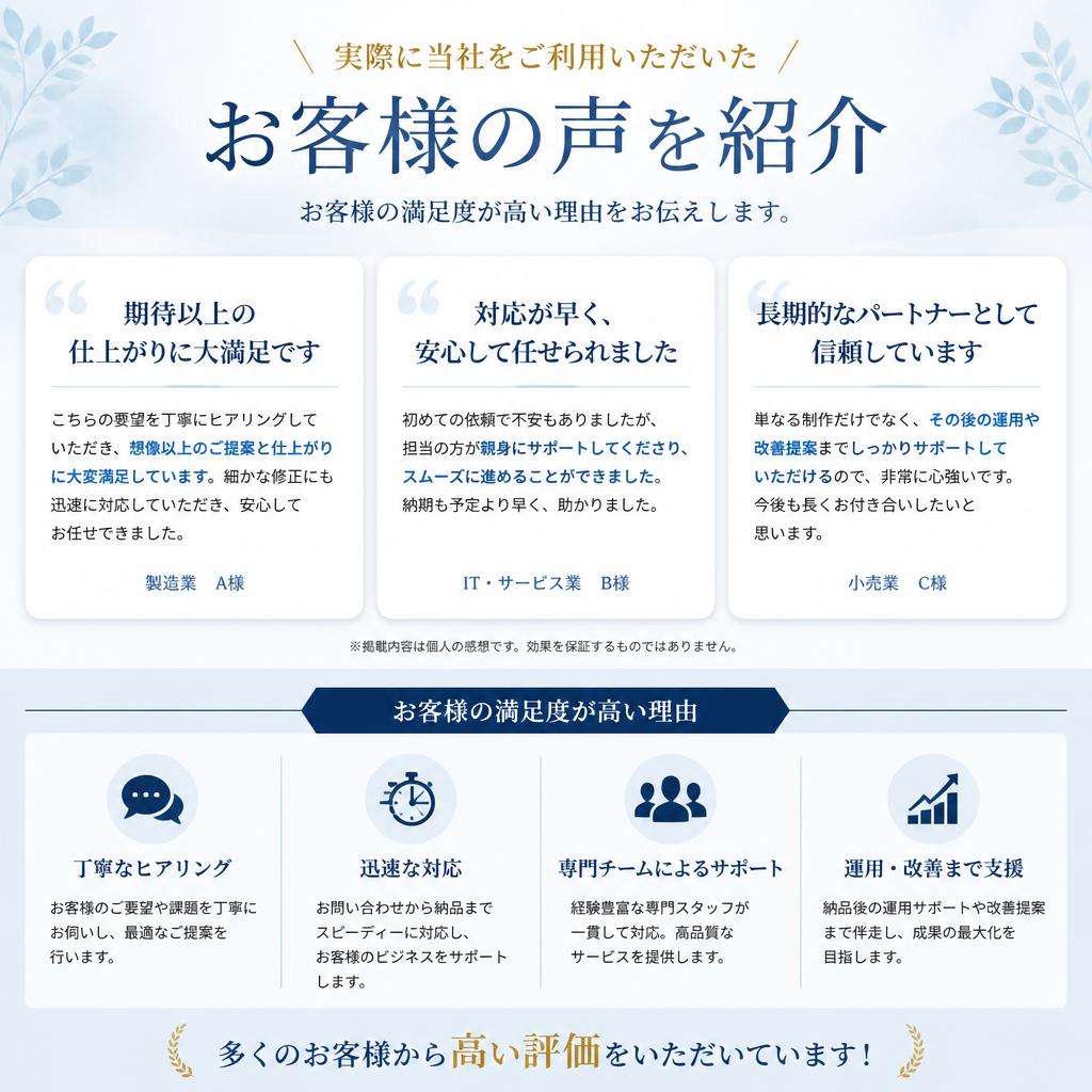 お客様の声：成功事例の紹介