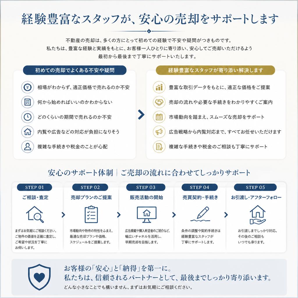 不安を取り除く丁寧なサポート
