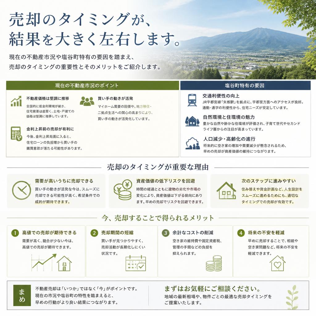 塩谷町の中古物件、スムーズに売却したいならリブパートナーズへ！