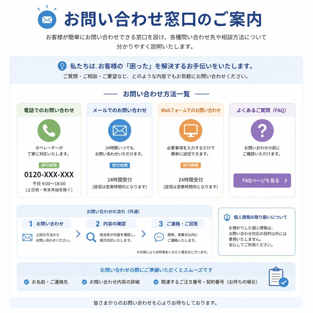お問い合せと相談窓口