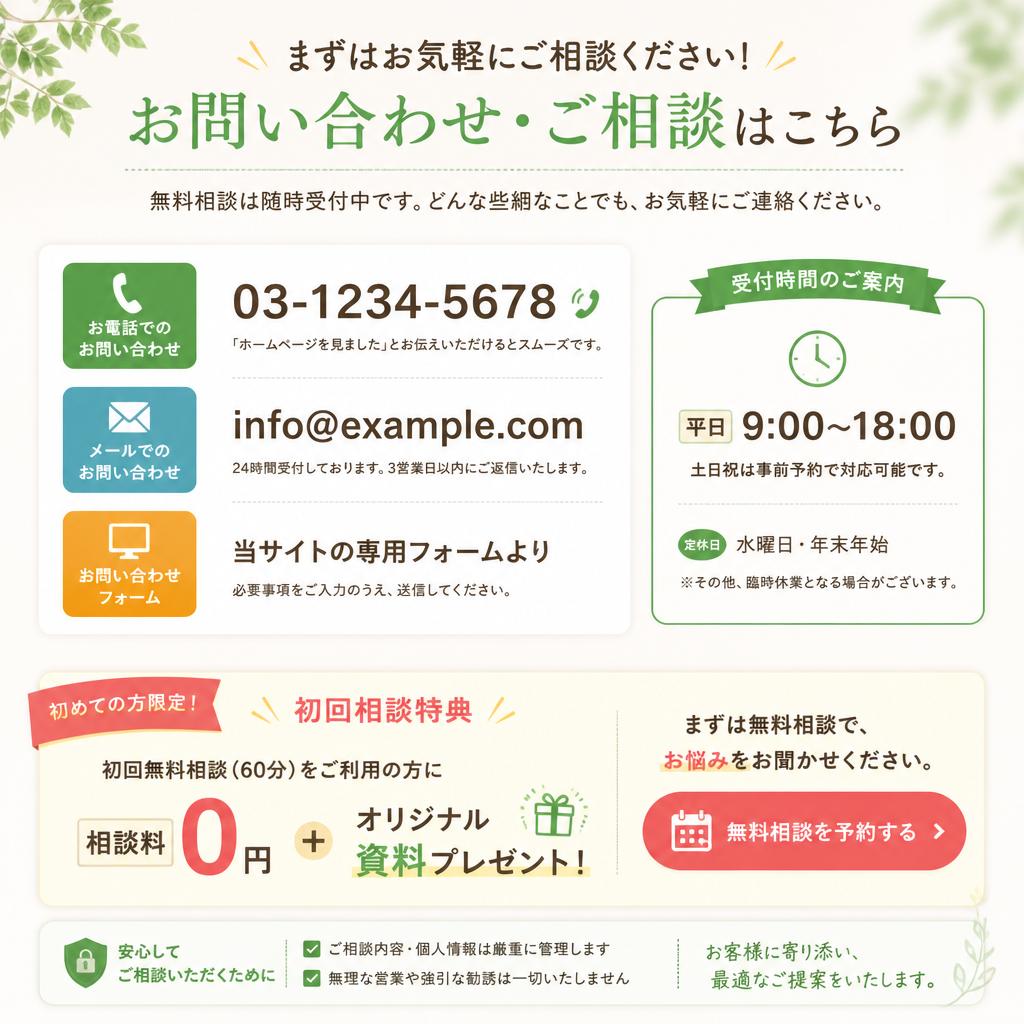 今すぐお問い合わせを！