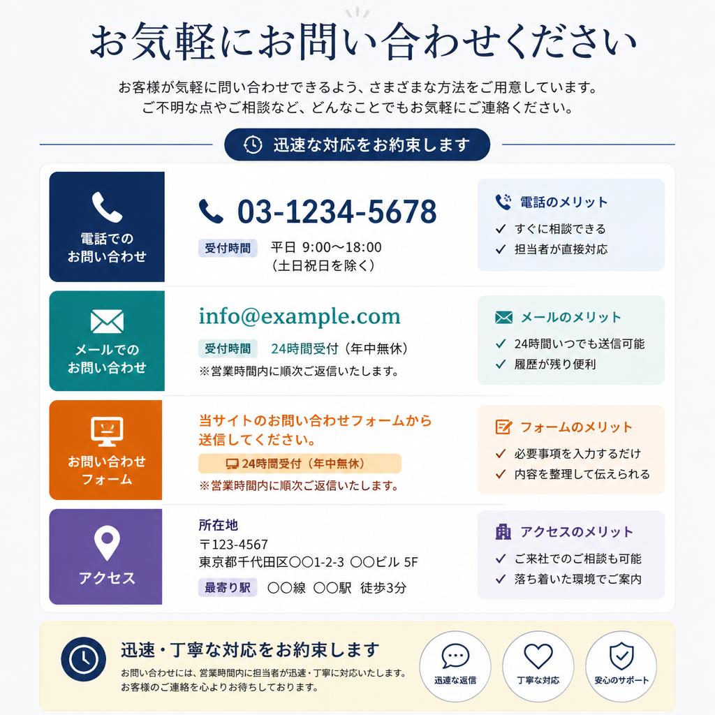 今すぐお問い合わせを！
