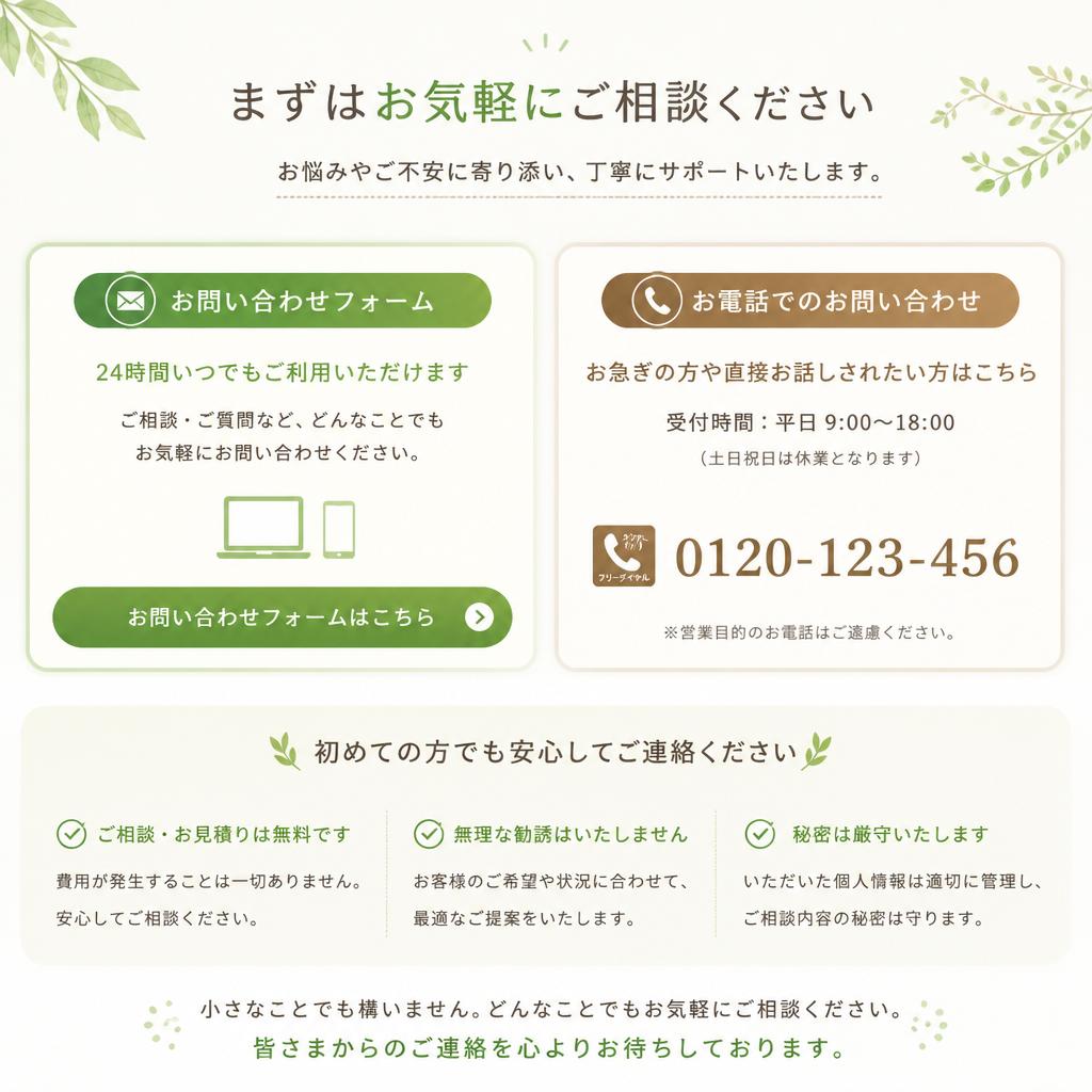 7. お問い合わせ、お見積りはこちら！